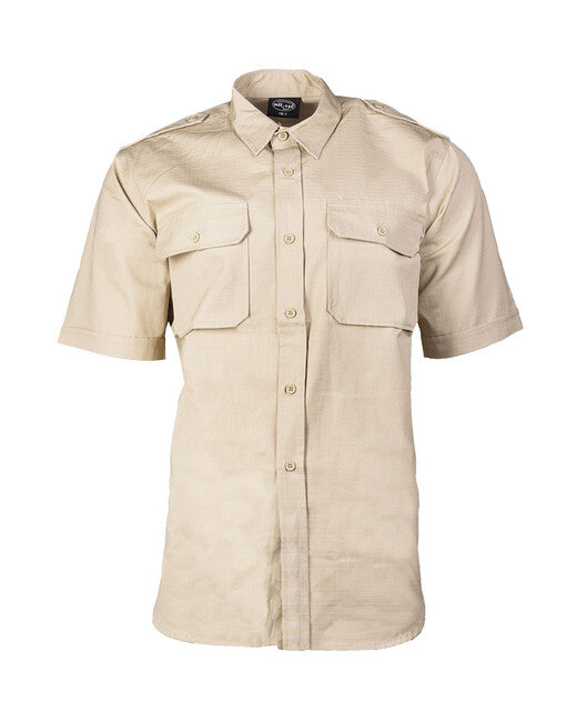Mil-Tec TROPICAL Hemd kurzer Ärmel mit Knöpfen khaki
