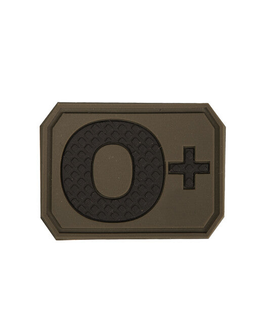 Mil-Tec Patch 3D auf Klettverschluss Blutgruppe 0+ grün