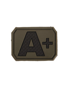 Mil-Tec Patch 3D auf Klett Blutgruppe A- grün