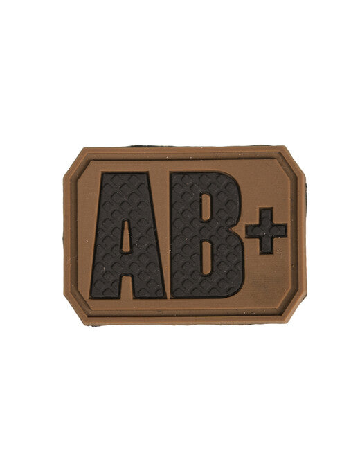 Mil-Tec Aufnäher 3D auf Klett Blutgruppe AB-, coyote