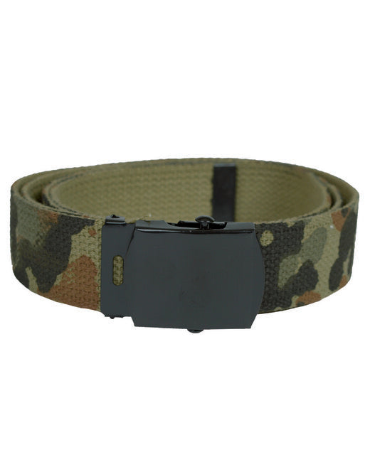 Mil-Tec Gürtel US Hosen mit silberner Schnalle, 130 cm, flecktarn