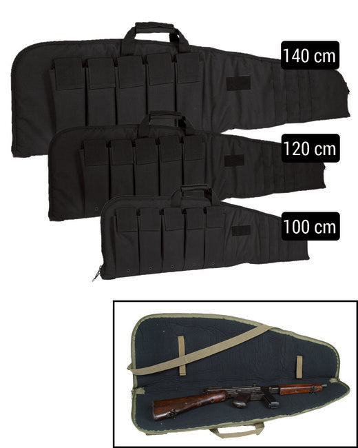 Mil-Tec Modular Gewehrtasche mit Riemen 100 cm, schwarz