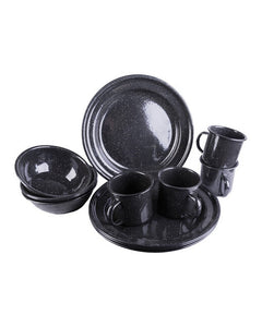 Mil-Tec western essgeschirrsatz emaille 12-tlg.schwarz