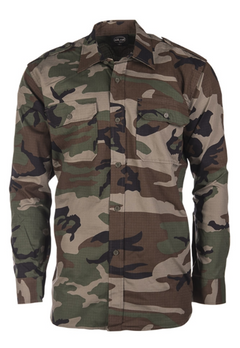 Mil-Tec Ripstop srajca z dolgimi rokavi, Woodland