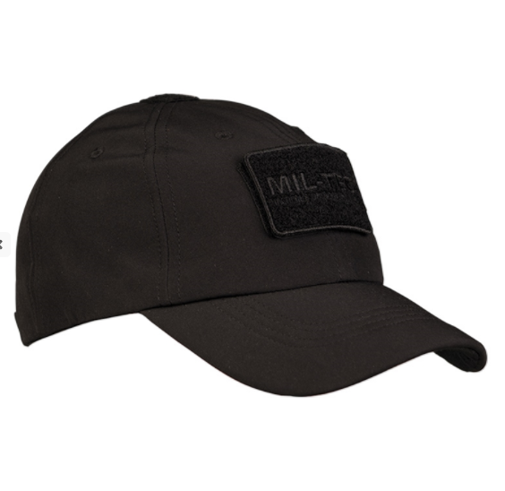 Mil-Tec Baseballcap Softshell für den Winter, schwarz