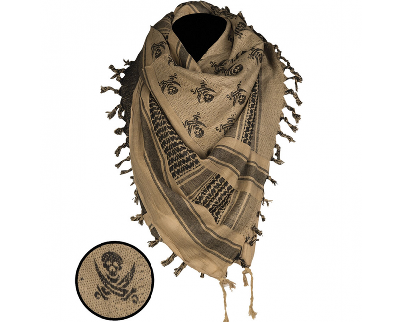 Mil-Tec Skull Arafat-Halstuch coyote-schwarz, 110 x 110cm