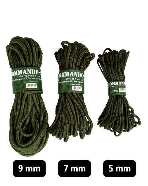 Mil-Tec COMMANDO Schnur Hilfs- 7mm / 15m OLIV