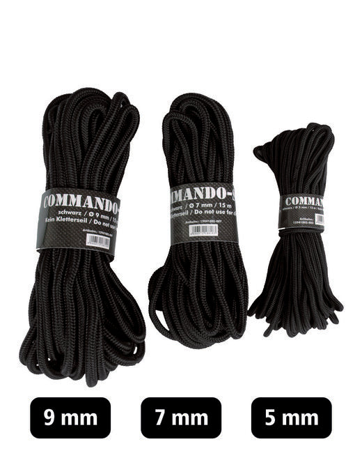 Mil-Tec COMMANDO Schnur Hilfs- 9 mm 15m schwarz