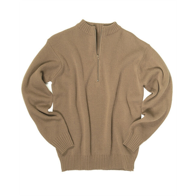Mil-Tec Schweizer Armee Pullover mit Reißverschluss, coyote
