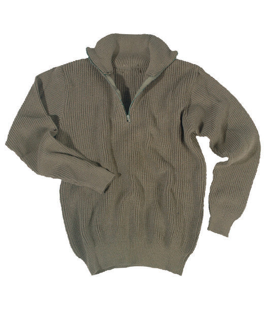 Mil-Tec Troyer Pullover mit Kragen olivfarben