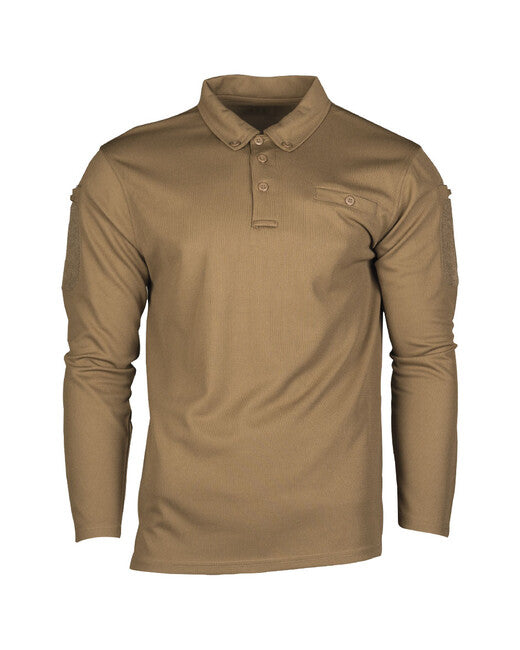 Mil-Tec Tactical Quick Dry Poloshirt 1/1 arm dark coyote