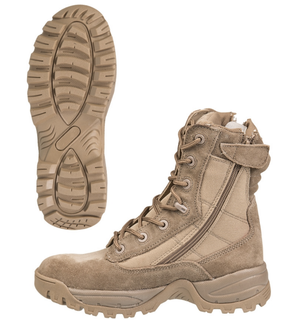 Mil-Tec TACTICAL Schuhe mit zwei YKK Reißverschlüssen, coyote
