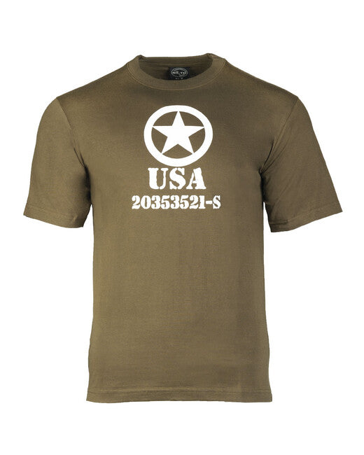 Mil-Tec USA ALLIED STAR T-shirt kurzer Ärmel olivfarben