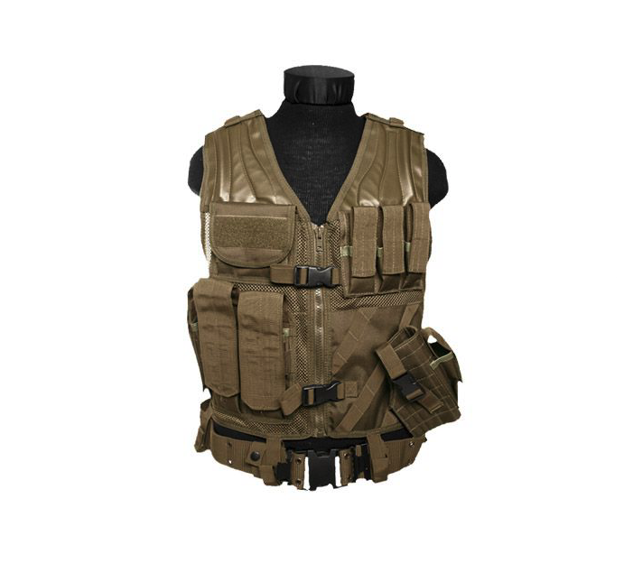 Mil-Tec USMC Taktische Weste s opaskom, coyote