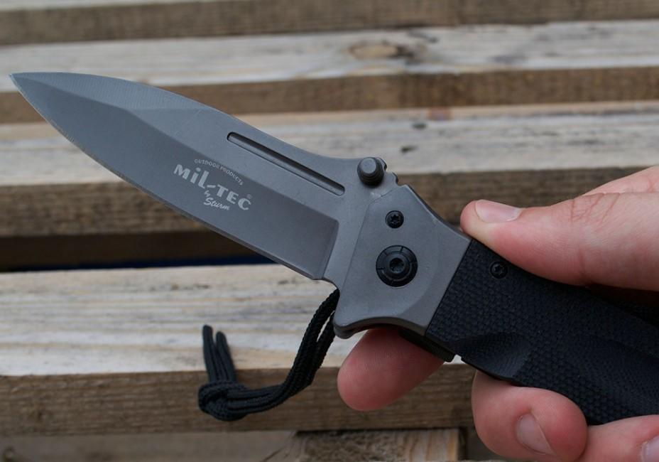 Mil-Tec DA35 Micarta Aufklappmesser 22cm schwarz