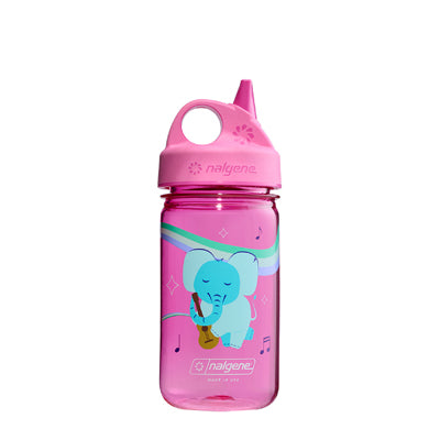 Nalgene Grip-n-Gulp Sustain 0,35 l mit Deckel, rosa musikalischer Elefant