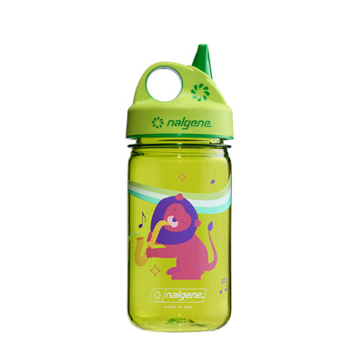 Nalgene Grip-n-Gulp Sustain 0,35 l mit Deckel grün, musikalischer Löwe