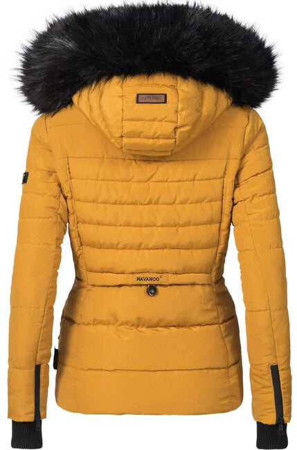 Navahoo Adele damen Winterjacke mit Kapuze, gelb