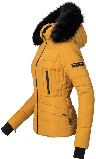Navahoo Adele damen Winterjacke mit Kapuze, gelb