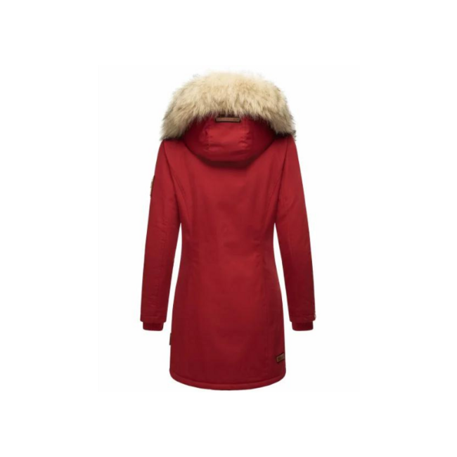 Navahoo Cristal damen Winterjacke mit Kapuze und Fell, blood red
