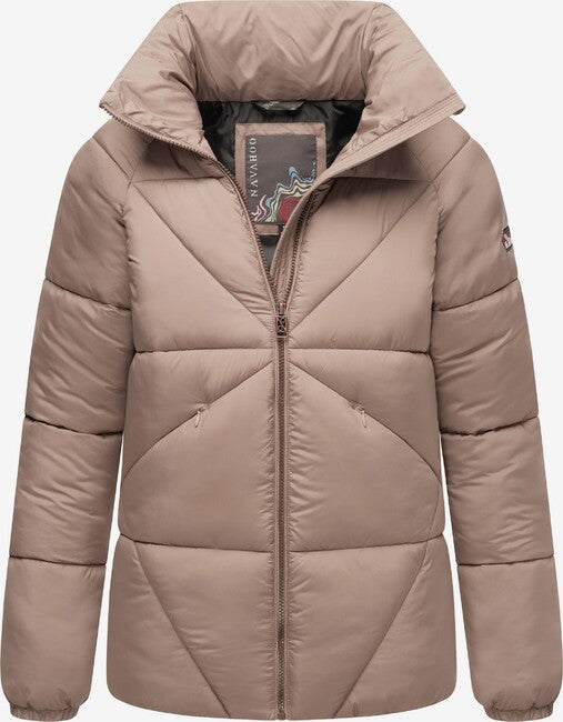 Navahoo Schokolinaa damen kurze winterjacke, taupe grau