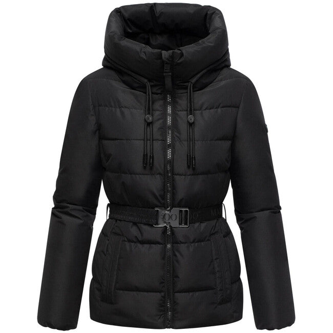 Marikoo HIMEE 16 damen Winterjacke mit hohem Kragen und Riegel, schwarz