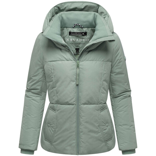 Navahoo FLÜSTERFEE 14 damen Winterjacke mit großer Kapuze, smokey mint