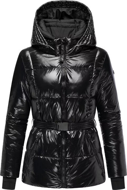 Navahoo EISGLANZ damen Winterjacke mit Kapuze, schwarz