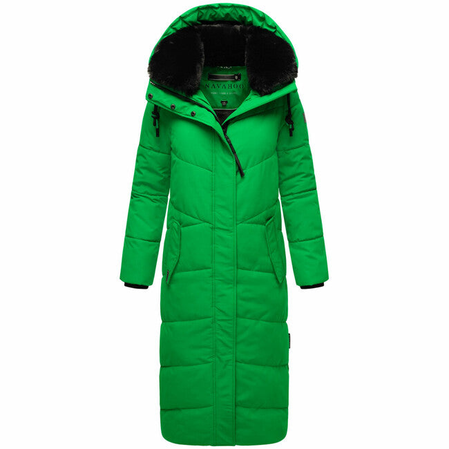 Navahoo Hingucker damen Winterjacke mit Kapuze, smaragdgrün