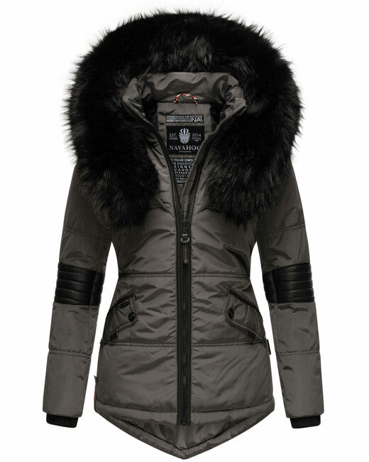 Navahoo Nirvana damen Winterjacke mit Kapuze, anthrazit