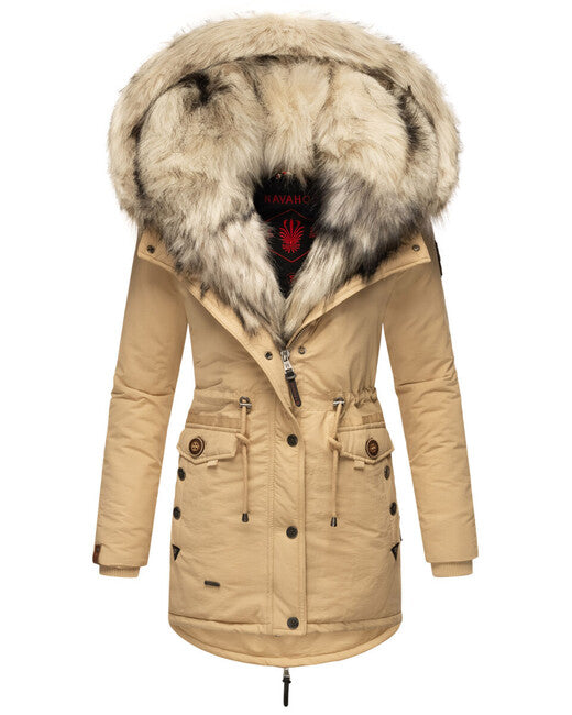 Navahoo Sweety damen Winterparka mit Kapuze beige