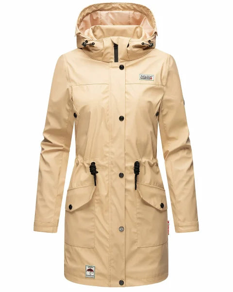 Navahoo Deike damen Winter Regenjacke mit Kapuze, Beige