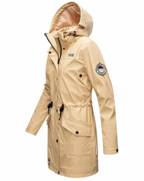 Navahoo Deike damen Winter Regenjacke mit Kapuze, Beige
