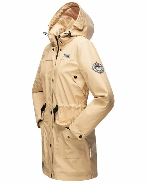 Navahoo Deike damen Winter Regenjacke mit Kapuze, Beige