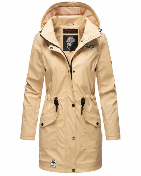 Navahoo Deike damen Winter Regenjacke mit Kapuze, Beige