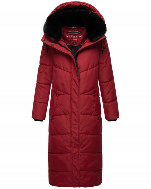 Navahoo HINGUCKER damen Winterjacke mit Kapuze, dunkelrot