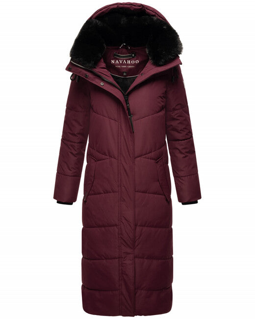 Navahoo HINGUCKER damen Winterjacke mit Kapuze, Weinrot