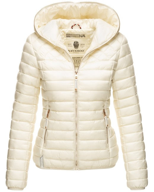 Navahoo Ich bin Hübsch damen Übergangsjacke mit Kapuze, Weiß