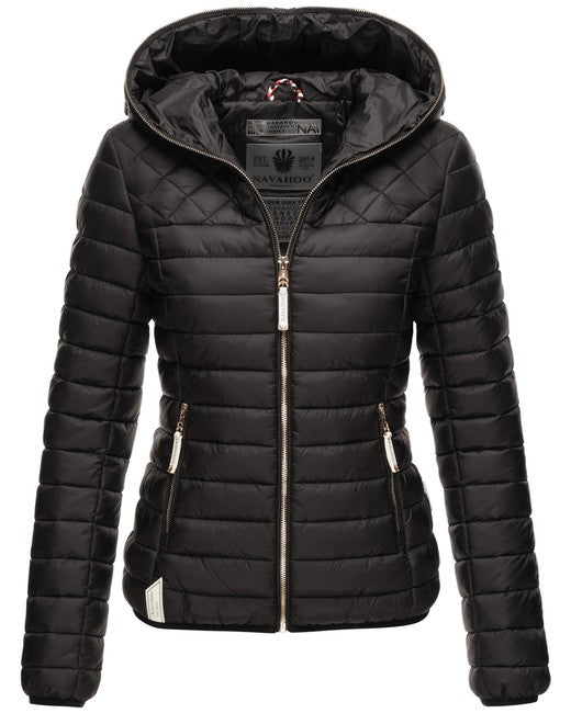Navahoo Ich bin Hübsch damen Übergangsjacke mit Kapuze, schwarz
