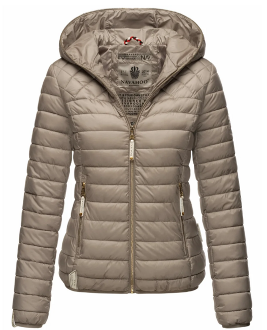 Navahoo Ich bin Hübsch damen Übergangsjacke mit Kapuze, Hellgrau