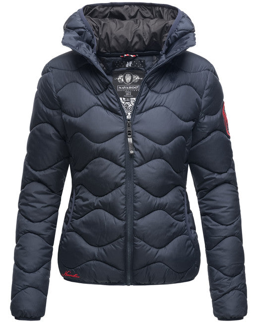 Navahoo KEY COLOR damen winterjacke mit kapuze, navy