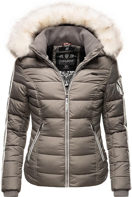 Navahoo KHINGAA´S damen Winterjacke mit Kapuze, grau