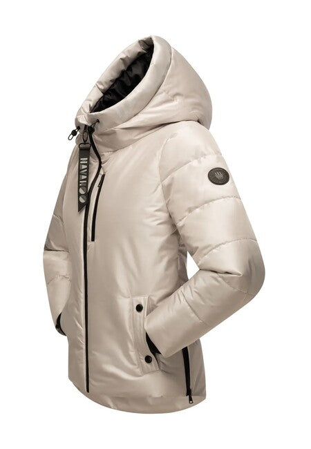 Navahoo Krümelein damen Winterjacke mit Kapuze, light grey