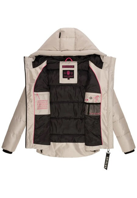 Navahoo Krümelein damen Winterjacke mit Kapuze, light grey
