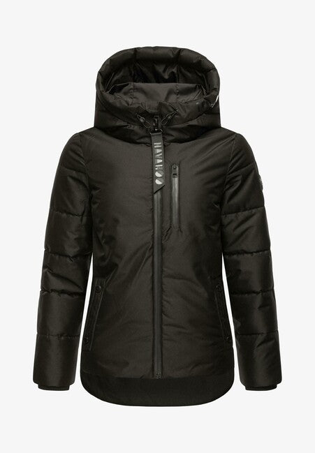 Navahoo Krümelein damen Winterjacke mit Kapuze, schwarz