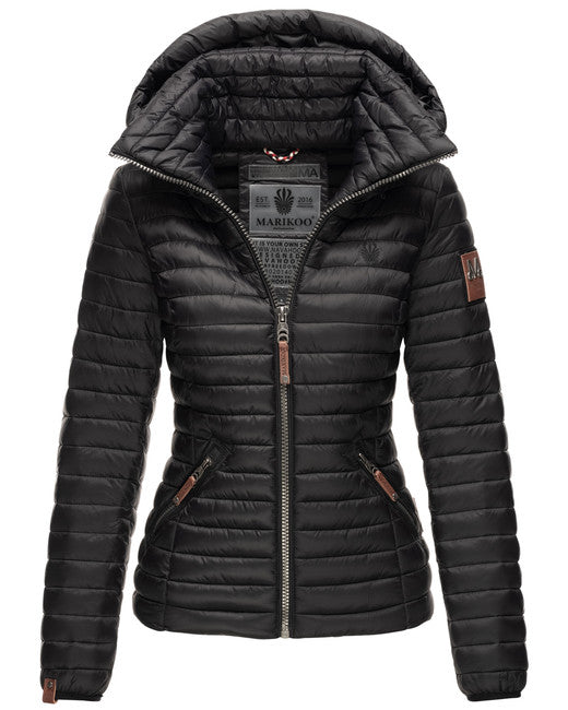 Marikoo LOWENBABY damen-Übergangsjacke mit Kapuze, schwarz