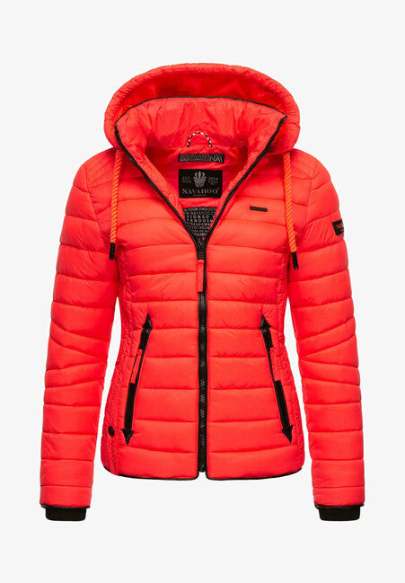 Navahoo Lulana damen Übergangsjacke mit Kapuze, neon coral