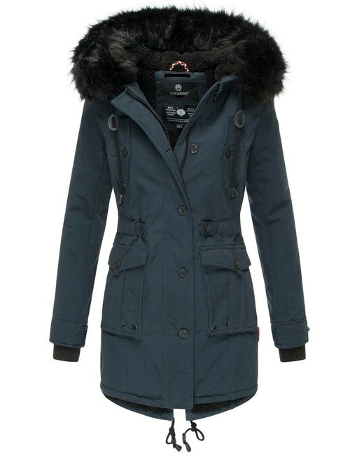 Navahoo Luluna damen Winterjacke mit Kapuze, dunkelblau