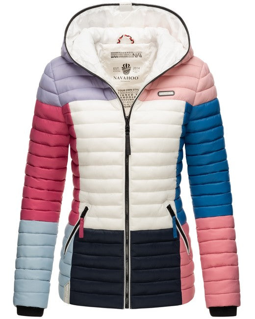 Navahoo Multikulti damen Übergangsjacke mit Kapuze, Multicolour Dark 1