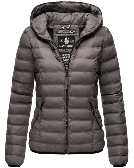 Navahoo NEEVIA damen Übergangsjacke mit Kapuze, dunkelgrau